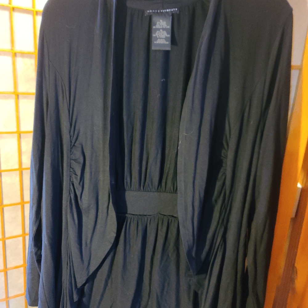 Black Draped Cardigan